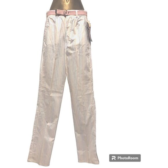 NWT Vintage Brittania Pentimento Cotton Pastel Rainbow Stripe Straight Leg Pants - Picture 2 of 10